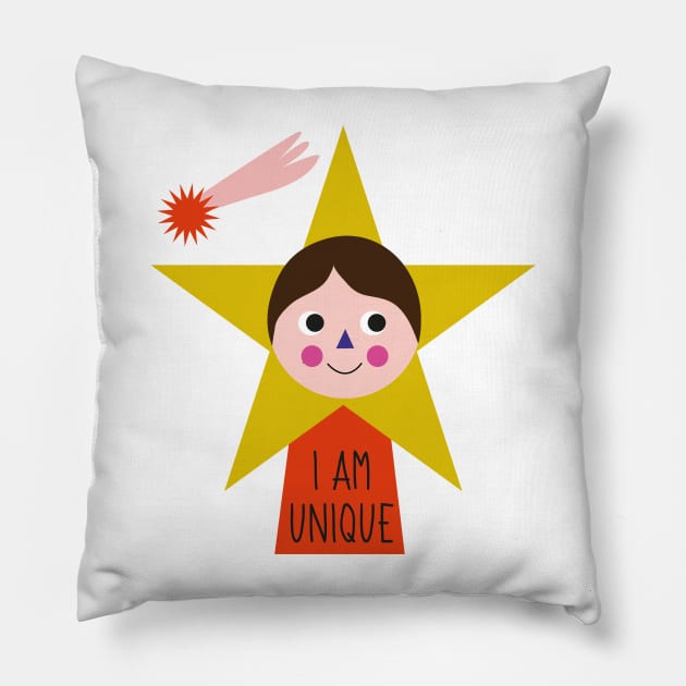 I am unique words of affirmation  birthday gift Pillow by sugarcloudlb-studio