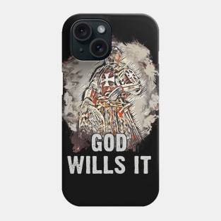 God Wills It Knights Templar Crusader Warrior Fearless Staggering Honor Abstract Art Phone Case