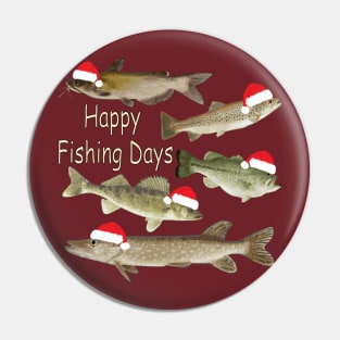 Christmas design, fisherman's gifts, fishing, wildlife, fish Pin