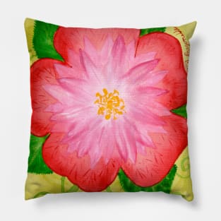 Rosehip sleeping beauty full bloom rose Pillow