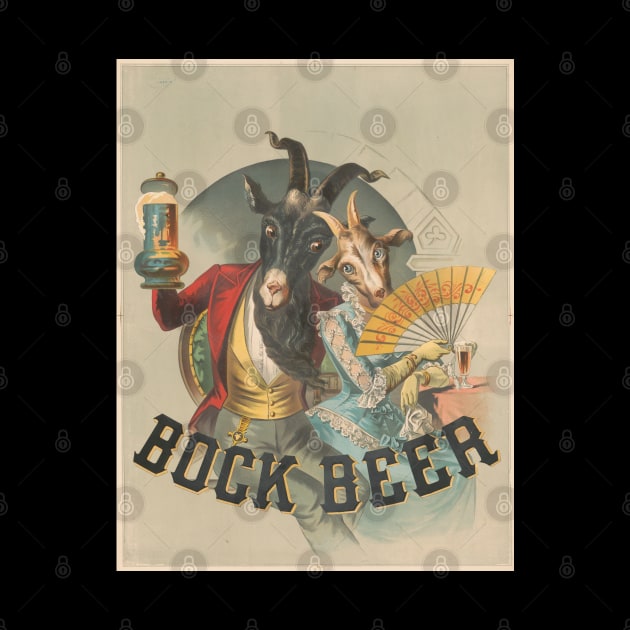Vintage Bock Beer Goats Poster by Scottish Arms Dealer