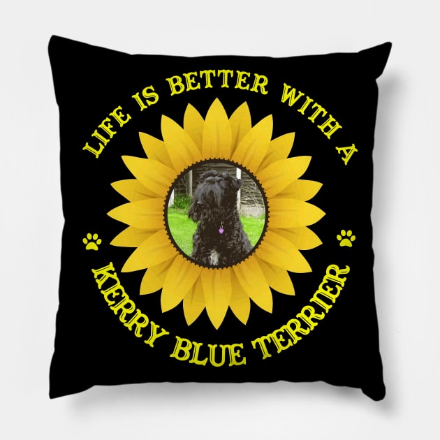 Kerry Blue Terrier Lovers Pillow by bienvaem