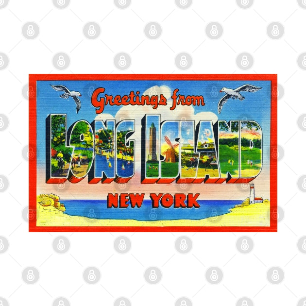 Long Island New York Greetings Beach Vintage Travel by TravelTime