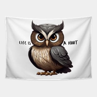 Hoot with Attitude: The Grumpy Owl's Take on Life Tapestry