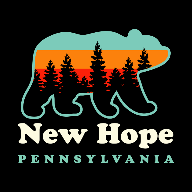 New Hope Pennsylvania Hiking Camping Bear by PodDesignShop