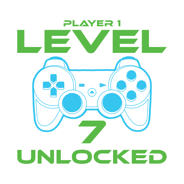 Level 7 Unlocked 7th Birthday Gamer Gift by StoreDay