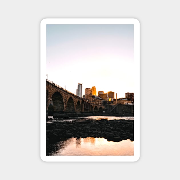 Minneapolis Minnesota Skyline Sunset Magnet by tonylonder