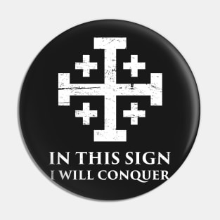 In Hoc Signo Vinces | Knights Templar Crusader Cross Pin