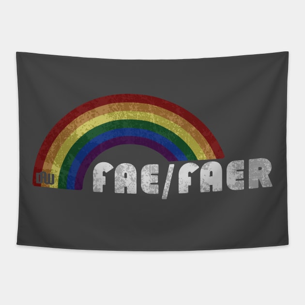 Grunge LGBT+ Pride - Fae/Faer Pronouns Tapestry by Daniela A. Wolfe Designs