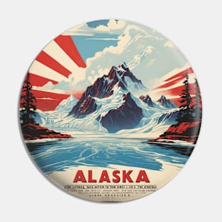 Alaska United States of America Tourism Vintage Poster Pin