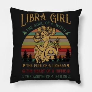 Libra Girl The Soul Of A Witch Awesome T shirt Pillow