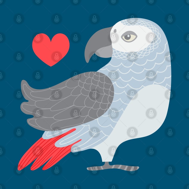 PARROT LOVE Tropical Bird with Heart - UnBlink Studio by Jackie Tahara by UnBlink Studio by Jackie Tahara