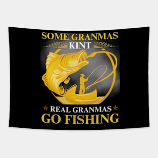 GRANDMAS GO FISHING Tapestry