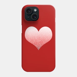 Ombre red and white swirls doodles heart Phone Case