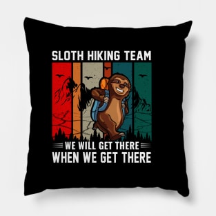 sloth hiking team Pillow