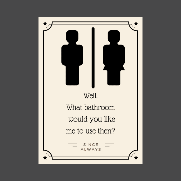 Polite Vintage Bathroom Commentary by Kelli Dunham's Angry Queer Tees