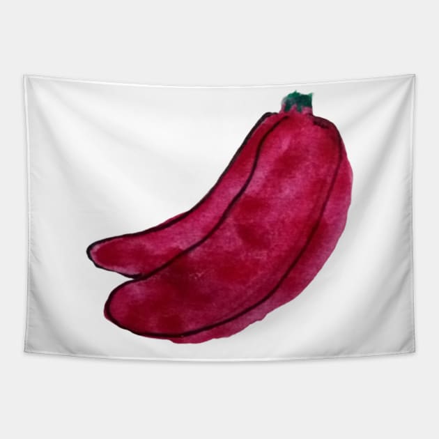 Pink banana watercolor design Tapestry by Artistic_st