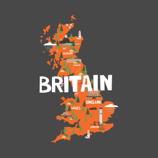 Great Britain Illustrated Map T-Shirt