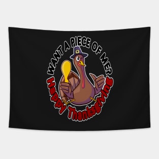 Funny Turkey Leg Thanks Giving Dinner Tapestry