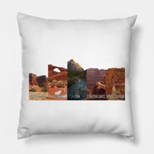 Utah National Parks: Bryce, Zion, Canyonlands, Arches, Capitol Reef Pillow