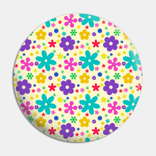 Multicolored Stars and Shapes with Cream Background Pin
