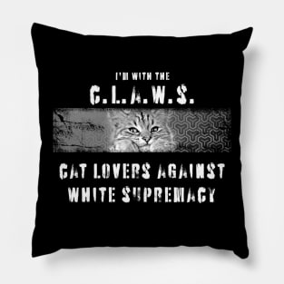 Claws: cat lovers against white supremacy Pillow