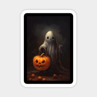 small scary and cute ghost Magnet