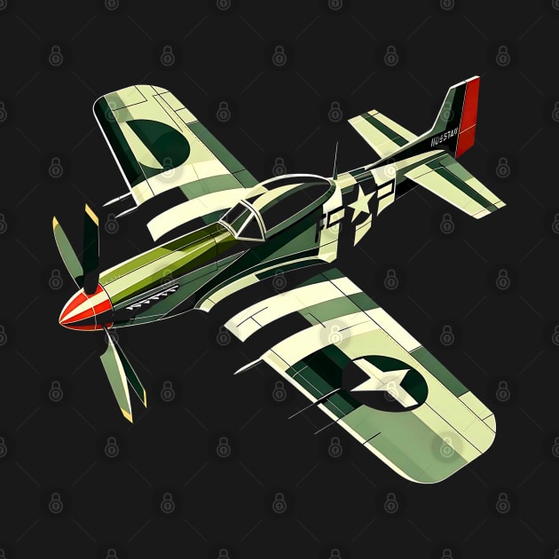 Geometric Warbird | P-51 Mustang Fighter Tee by Graphic Wonders Emporium