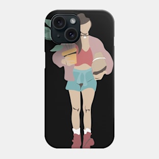 Girl with a flower in a pot Phone Case