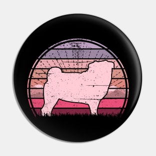 Pink Pug Sunset Pin