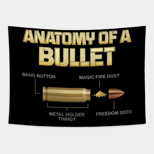 Gun Lover Gift, Anatomy Of A Pew Bullet Gun Shirt, Funny Bullet Gun, Gun Lover, Veteran Gift, Pew T-shirt, Gun Enthusiast, 2nd amendment Tapestry by DESIGN SPOTLIGHT