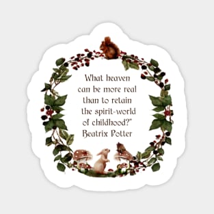 Beatrix Potter Quote| Watercolor Wreath| Childhood Quote| Nursery Art Magnet