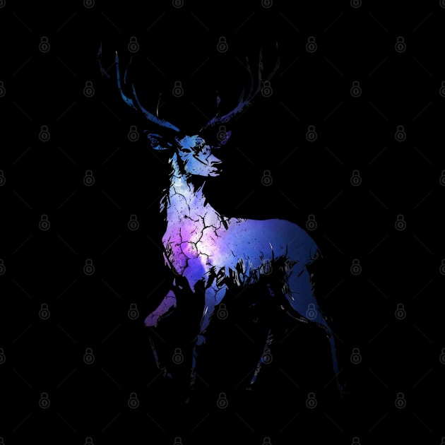 BLUE DEER IN THE NIGHT by Vikinoko Micro Photography