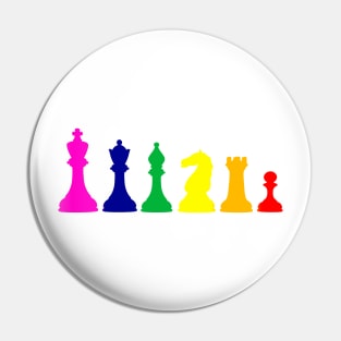 Rainbow Chess Pieces Pin