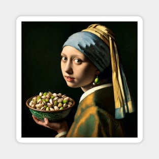 Pearl Earring Pistachio Bowl Tee - National Pistachio Day Celebration Magnet