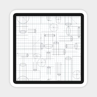 Technical Drawing Seamless Background Magnet