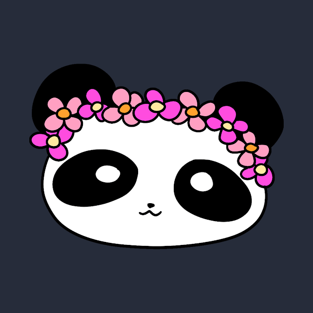 Flower Crown Panda Face by saradaboru