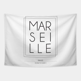 Marseille City minimal Typography Tapestry