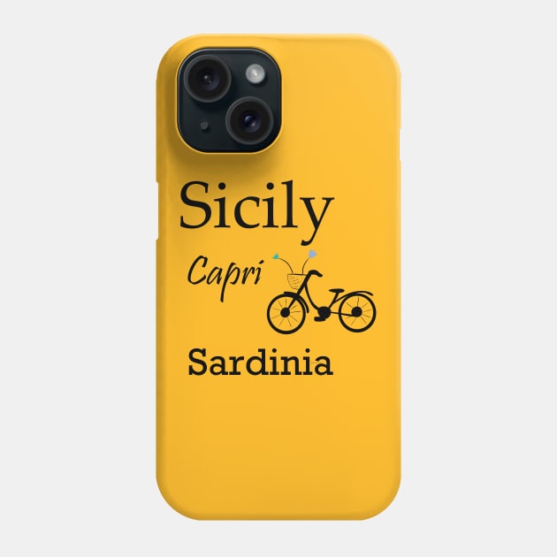 Sicily, Capri, Sardinia Phone Case by DitzyDonutsDesigns