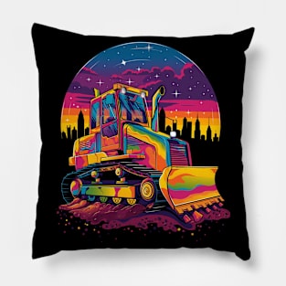 Bulldozer Operator Construction Pop Art Pillow