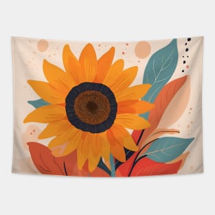 Sunflower Illustration Tapestry