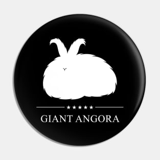 Giant Angora Rabbit White Silhouette Pin