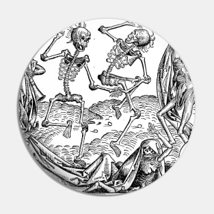 Dancing Skeletons from the Nuremberg Chronicle Pin