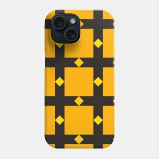 eerie black and ucla gold colors retro geometric pattern Phone Case