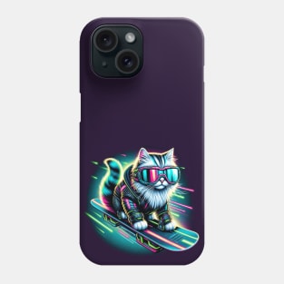 Snowboard Cyberpunk Cat Phone Case