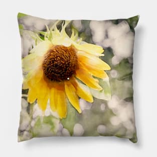 Watercolor Sunflower Pillow