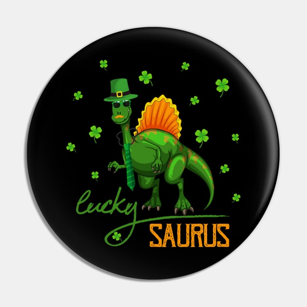 Lucky Saurus FUNNY Dinosaur Saints Patrick's Day Pin by happy6fox