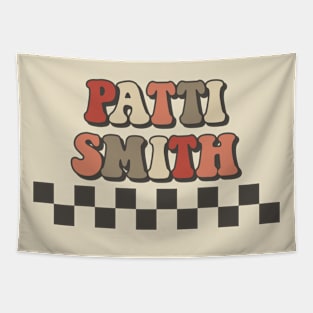 Patti Smith Checkered Retro Groovy Style Tapestry