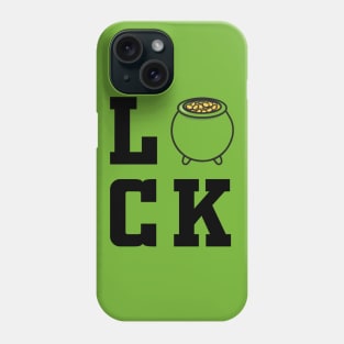 Luck pot of gold black saint patricks day Phone Case