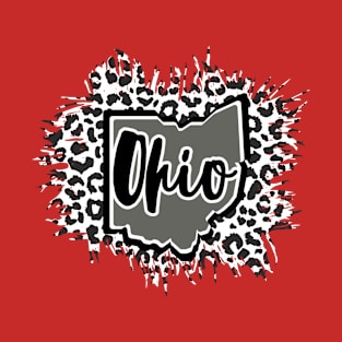 Gray Leopard Ohio T-Shirt